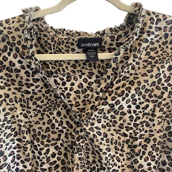 Lane Bryant Leopard Cheetah Print Tunic top Shirt Women’s Plus Size 18/20 - Picture 2 of 5